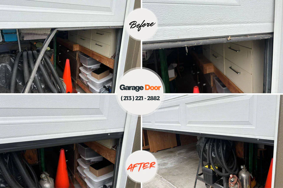 Before and after: garage door repair Midtown, TN